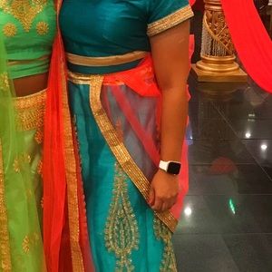 Blue lehenga/saree size 8